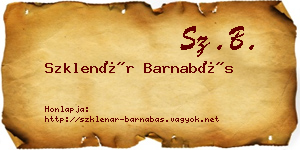 Szklenár Barnabás névjegykártya
