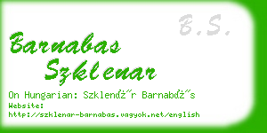 barnabas szklenar business card